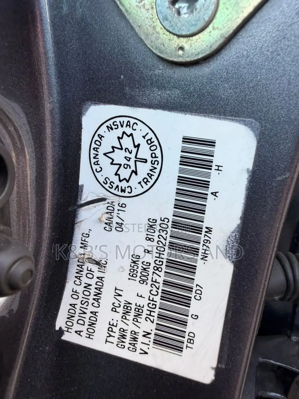 Honda Civic EX 4dr Sedan (1.5L 4cyl) 2016 Gray