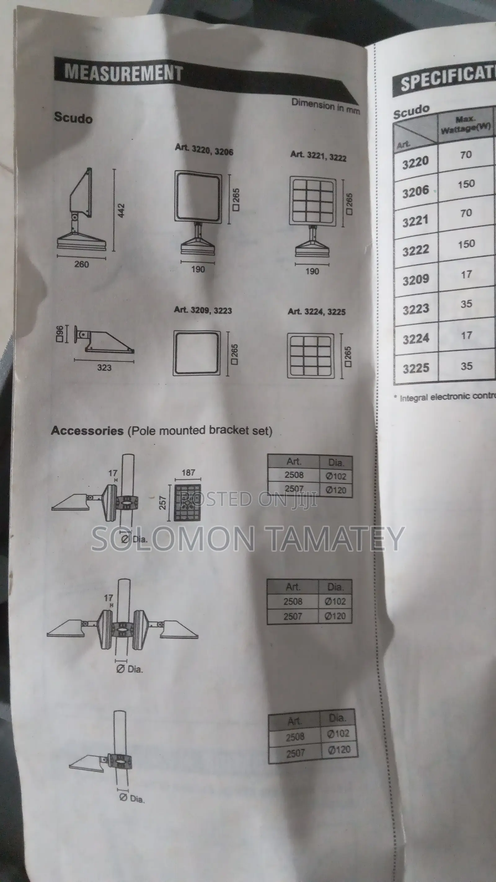Adjustable Flood Light SCUDO Ip65