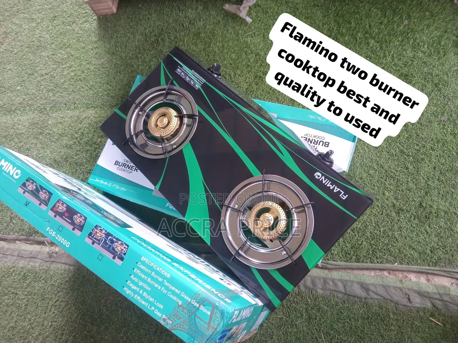 Flamino 2 Burner Gas Cooker – Stylish Stainless Steel Burner Design