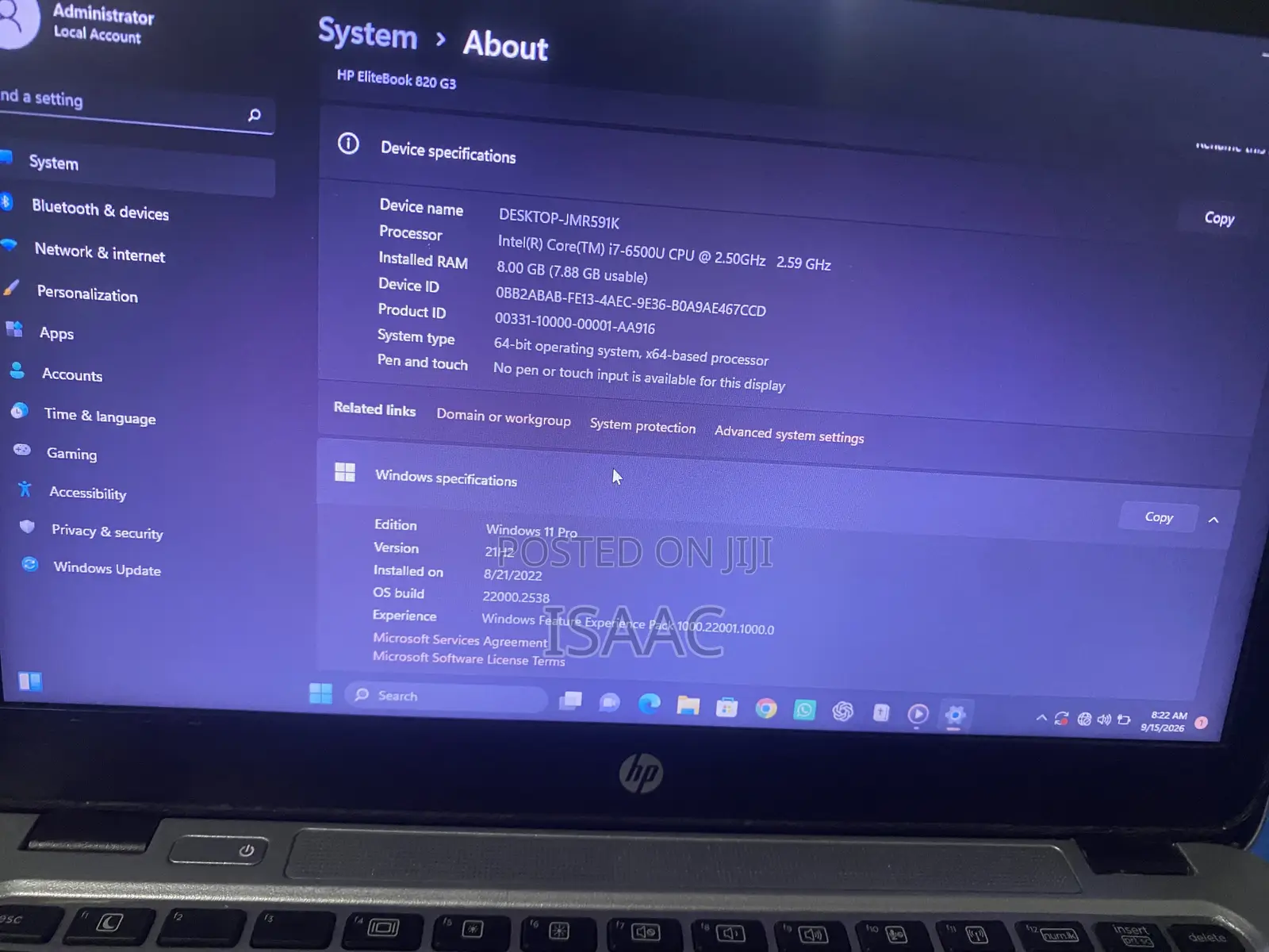 Laptop HP ZBook Power G9 i7 8GB Intel Core i7 SSD 256GB