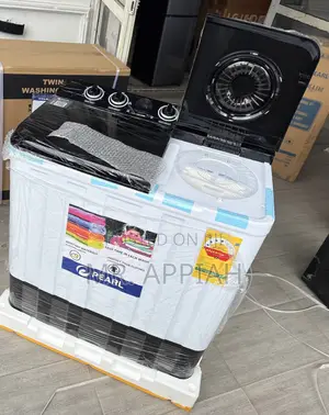 Premium 12kg Twin Tub Washing Machine(White/Black)