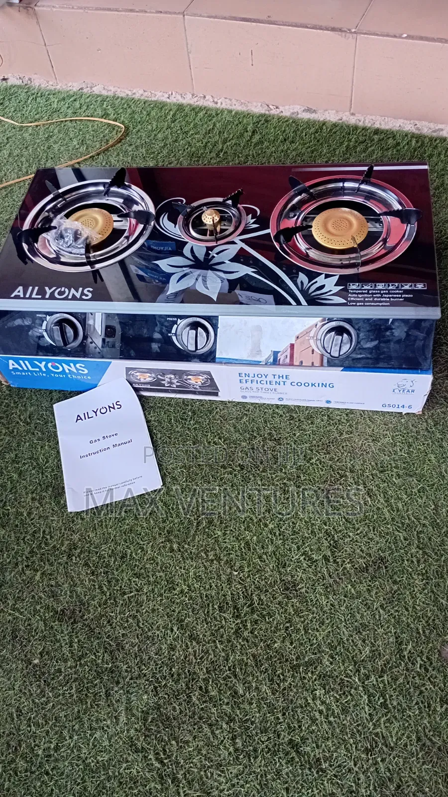Ailyons 3in1 Table Top Gas Stove – Elegant Kitchen Upgrade 3 Gas Stove