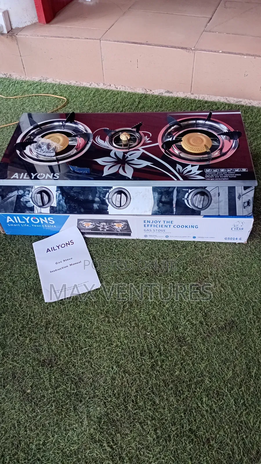 Ailyons 3in1 Table Top Gas Stove – Elegant Kitchen Upgrade 3 Gas Stove