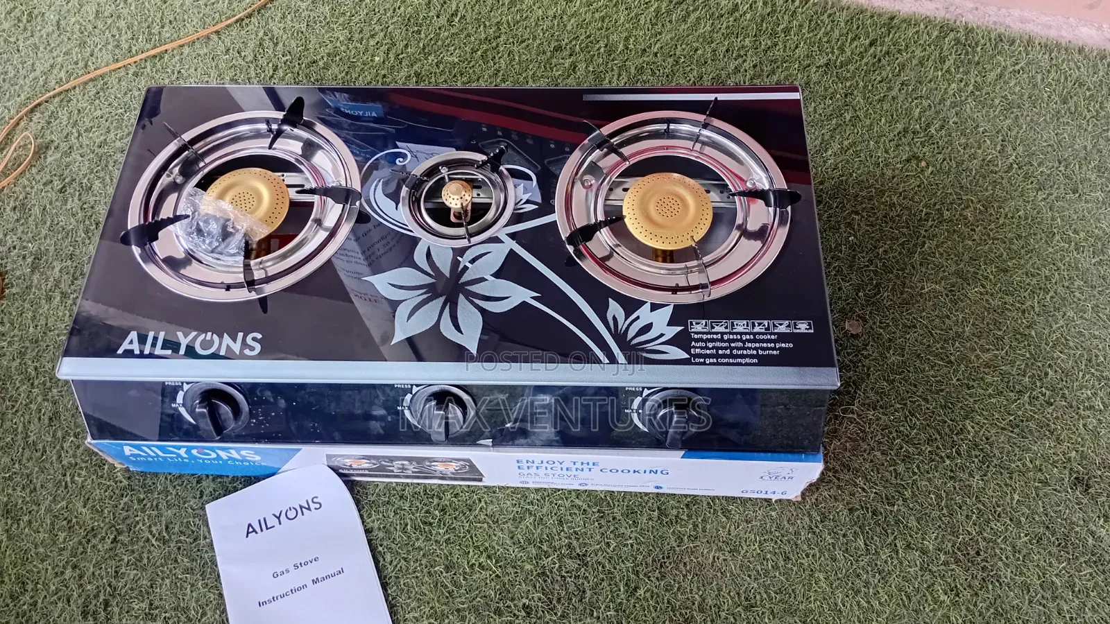 Auto Ignition 3 Gas Stove Table Top 3 Gas Burner