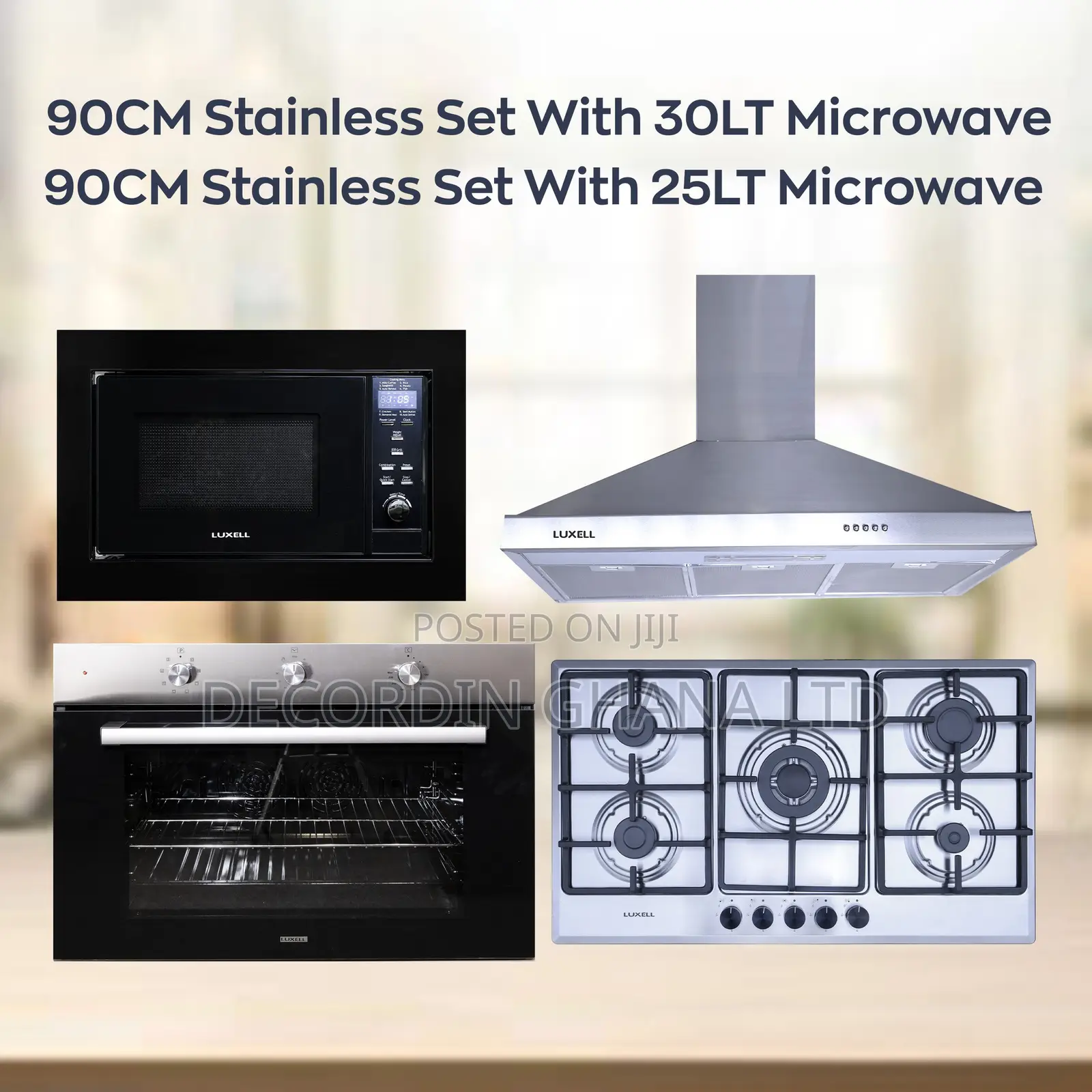 90cm Stainless Steel Set With 25L Microwave