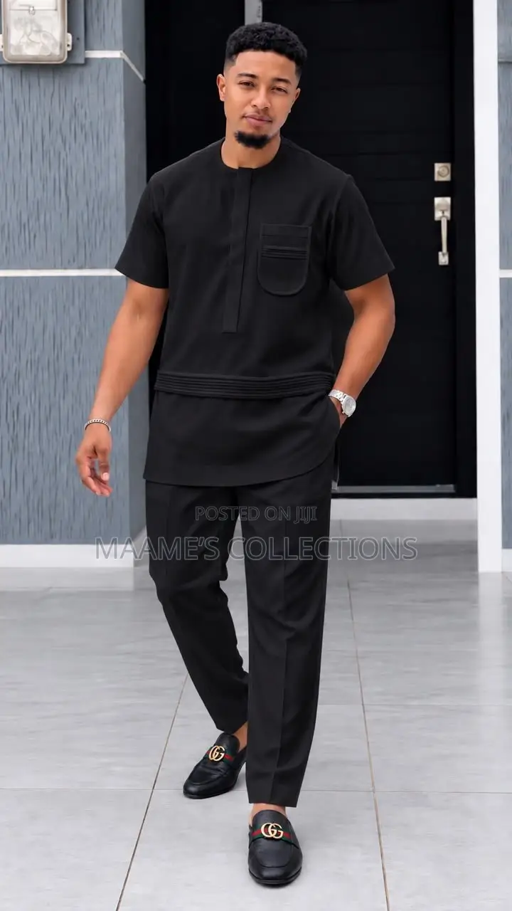 Men's Two-Piece Traditional African Senator Suit Set