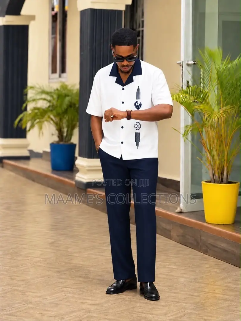 Men's Two-Piece Traditional African Senator Suit Set