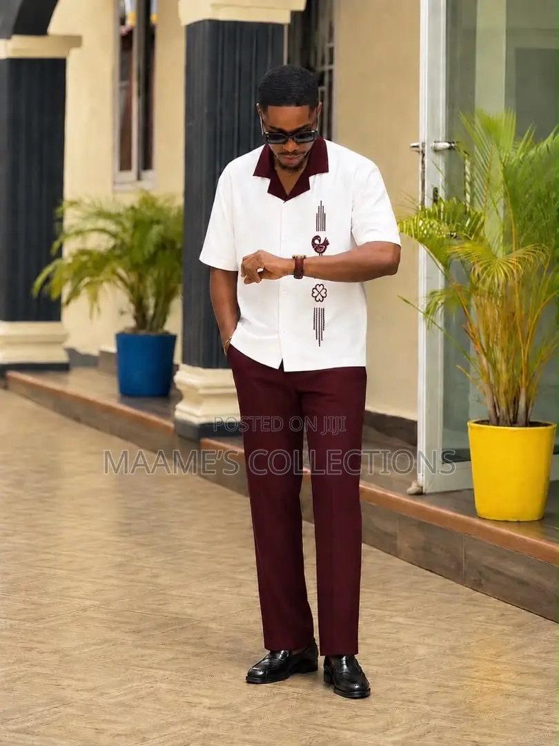 Men's Two-Piece Traditional African Senator Suit Set