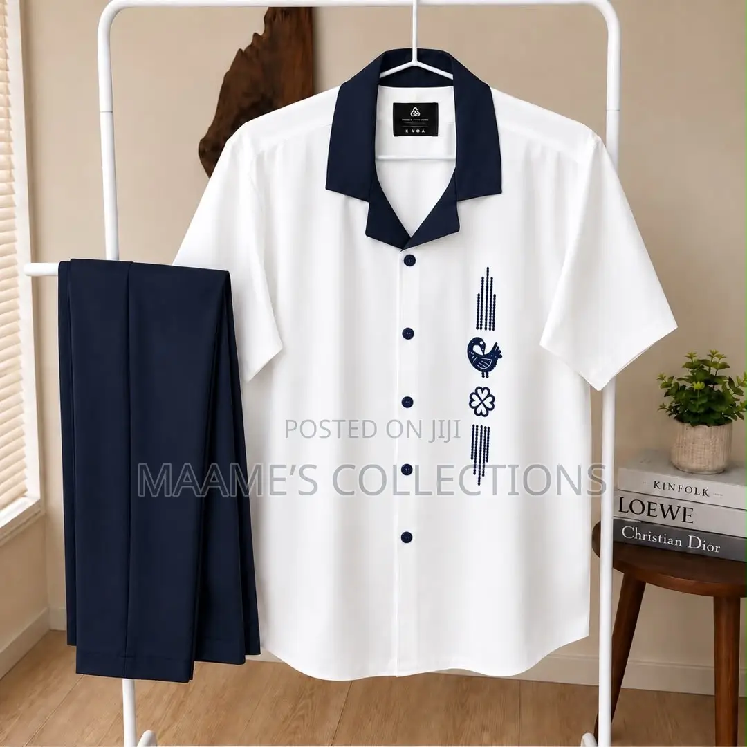 Men's Two-Piece Traditional African Senator Suit Set