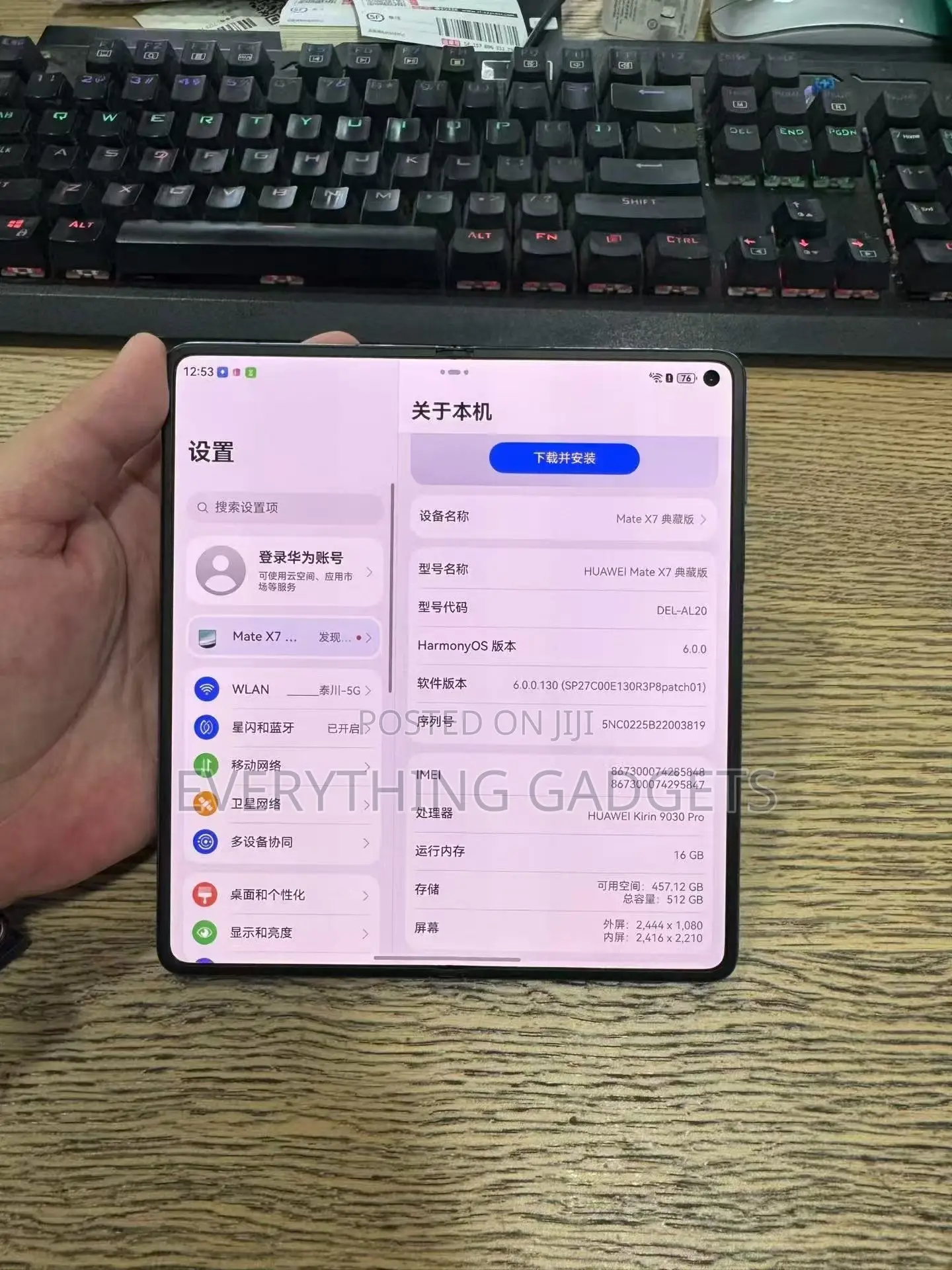 New Huawei Mate X7 512 GB Black