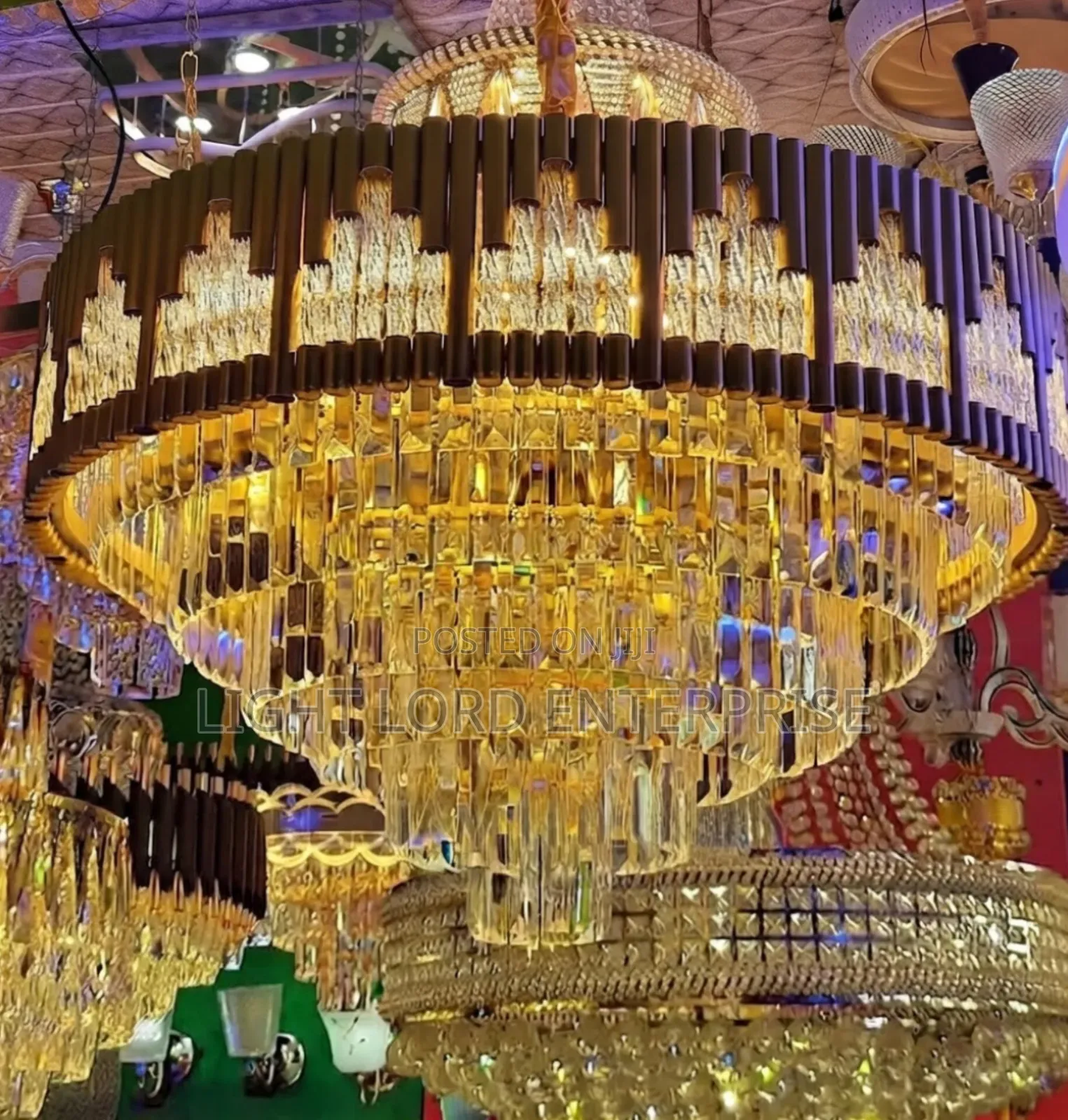 500mm/400mm glassGold Chandelier