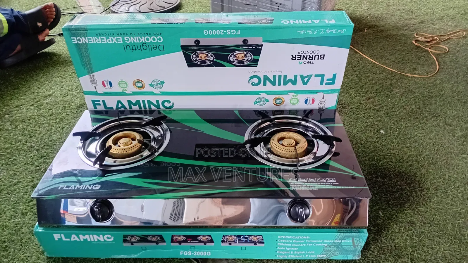 Flamino 2 Burner Gas Stove – Sleek Table Top Auto Ignition 2 Gas Stove