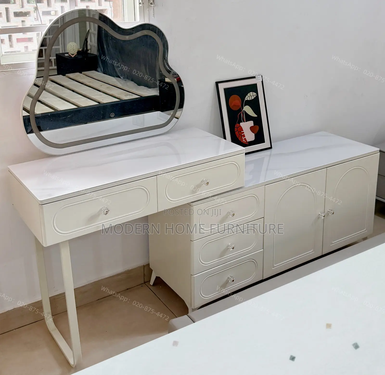 Luxury White Dressing Table | Imported