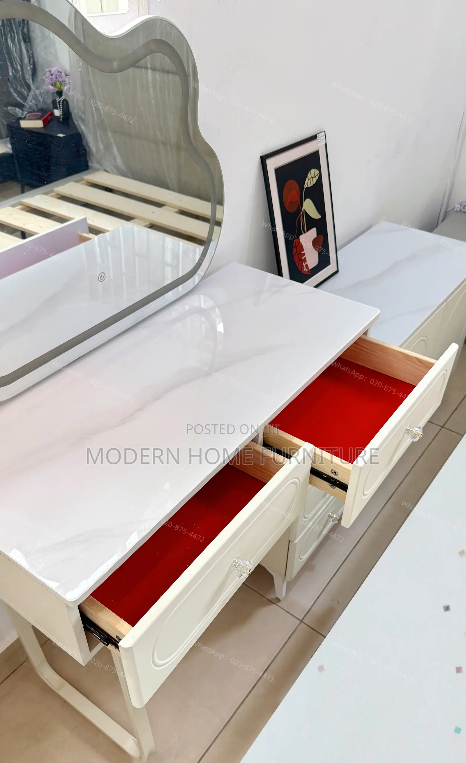 Luxury White Dressing Table | Imported