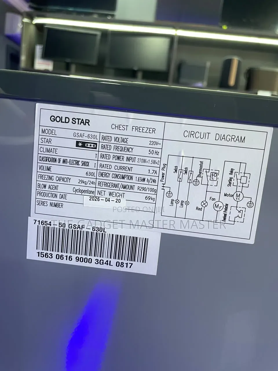 Gold Star GSAF-630L Double Door Chest Freezer