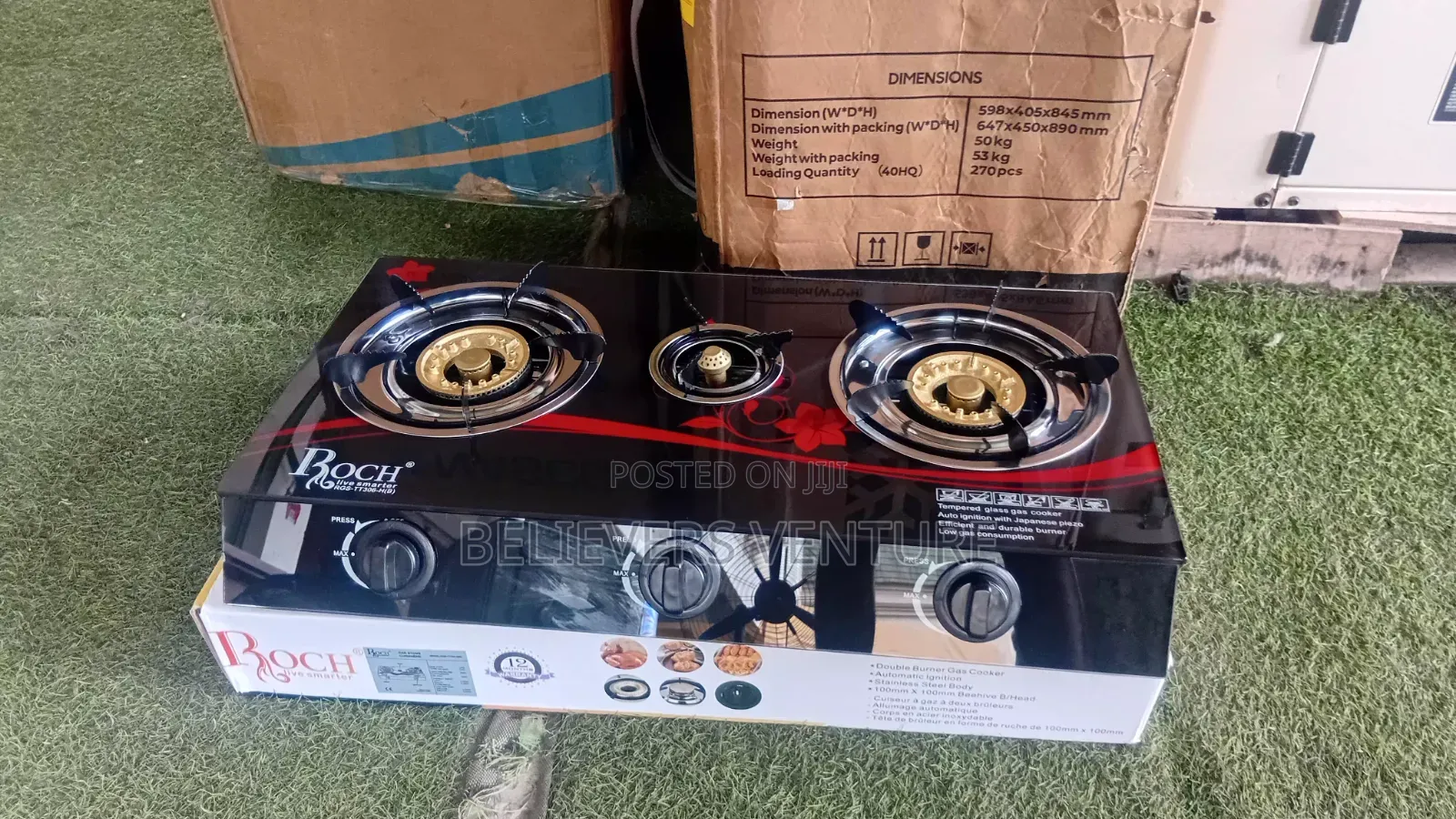 Roch 3 Burners Gas Cooker – Reliable Kitchen Performance