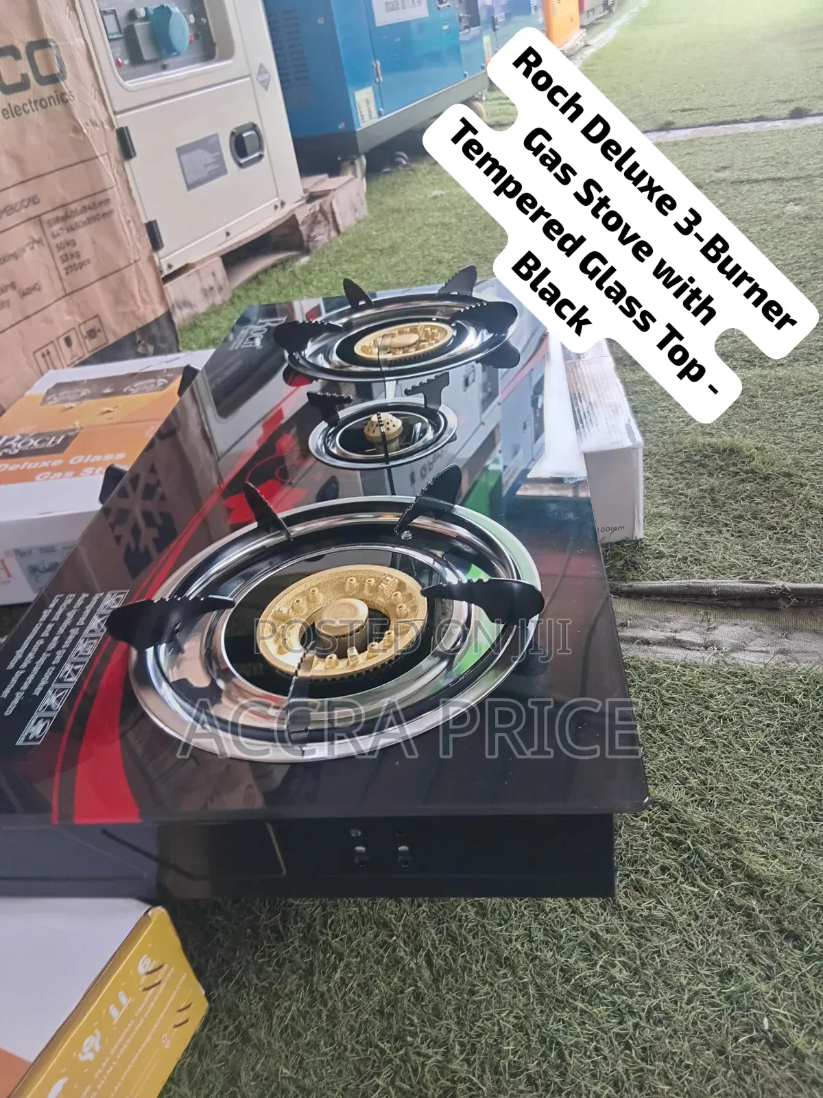 Roch Deluxe 3-Burner Stove – Quality Gas Cooker With Elegant Tempered