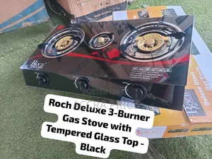 Roch 3-Burner Gas Stove Deluxe Edition – Tempered Glass Top, Elegant