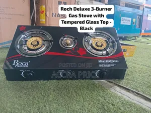 Roch Deluxe 3-Burner Gas Cooker – Compact, Stylish Quality Black
