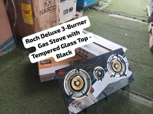Roch Deluxe 3-Burner Gas Cooker – Compact, Stylish Quality Black