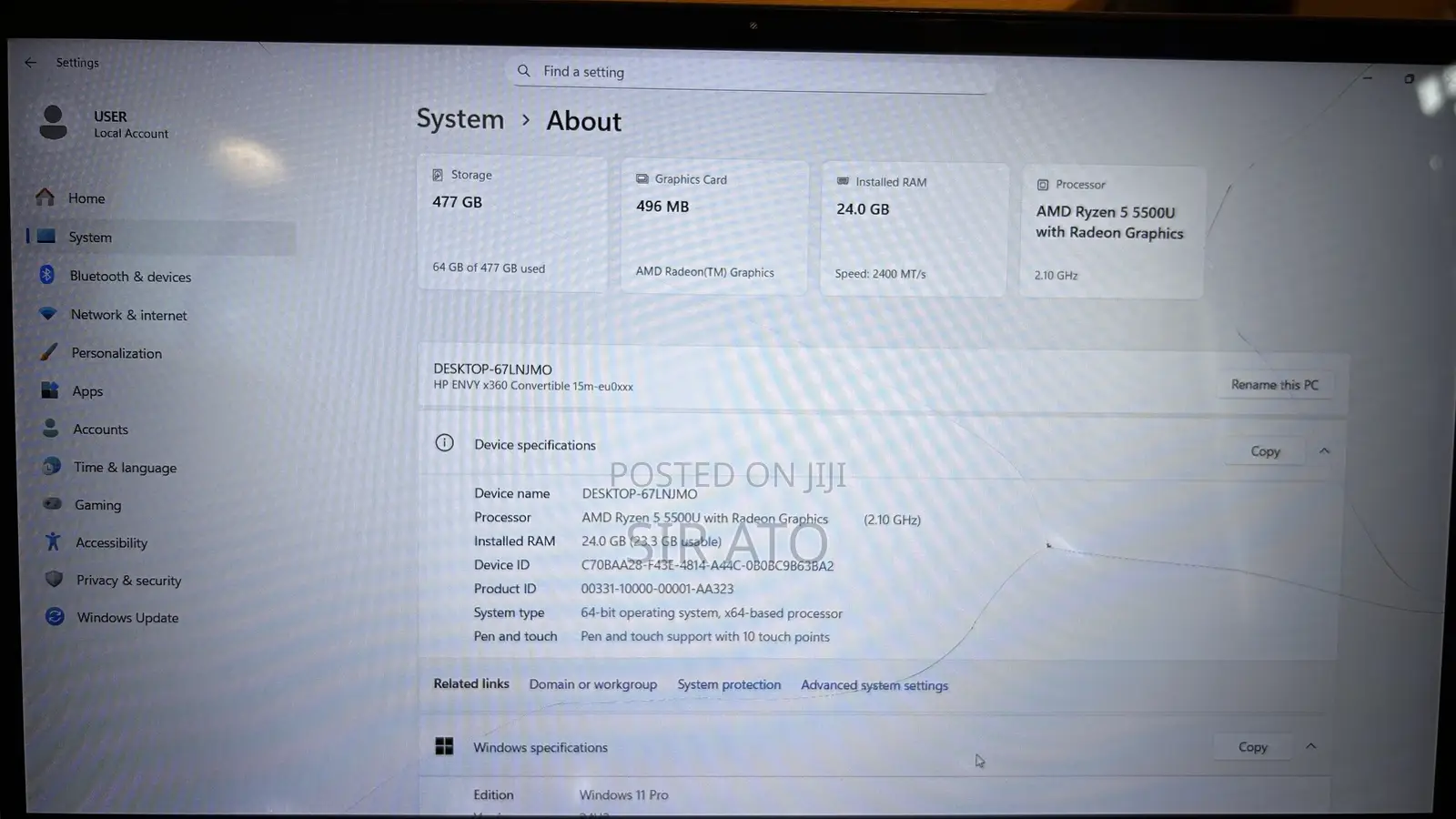 Laptop HP Envy x360 Convertible 15 es2xx 24GB AMD Ryzen 5 SSD 512GB