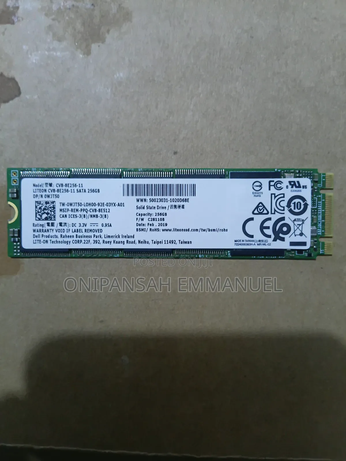 Lite-on 256gb M.2 2280 Sata SSD (Dell Dp/N 0wjt50)