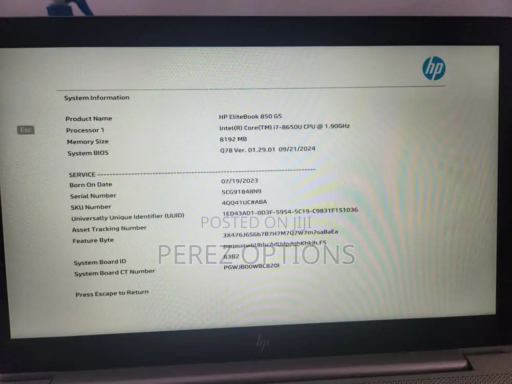 Laptop HP EliteBook 850 G5 8GB Intel Core i7 SSD 256GB
