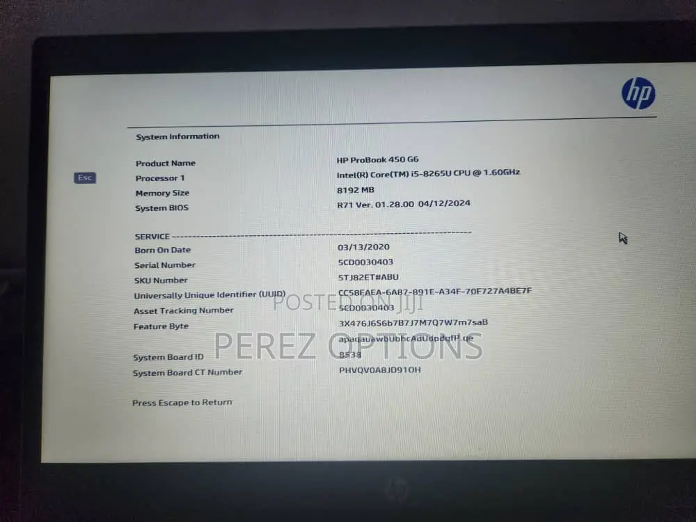 Laptop HP ProBook 450 G6 8GB Intel Core i5 SSD 256GB