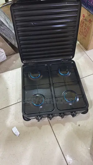 4 Burner Gas Stove, Table Top- Black