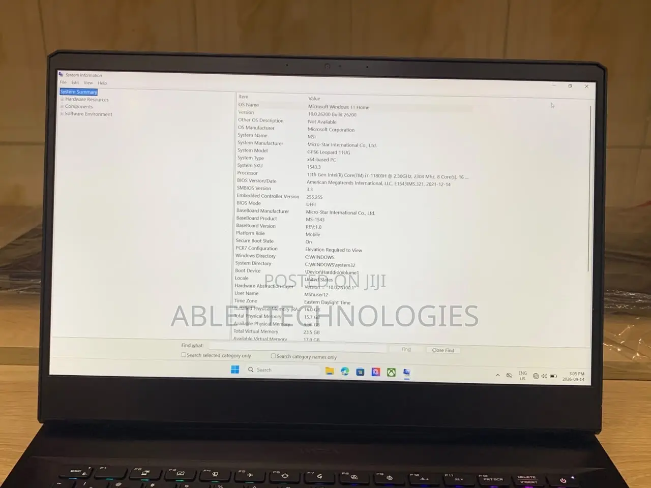 Laptop MSI GP66 LEOPARD 10UG 16GB Intel Core i7 SSD 512GB