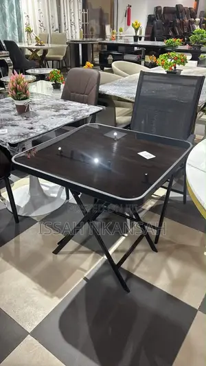 Retangular Black Folding Table and Chair