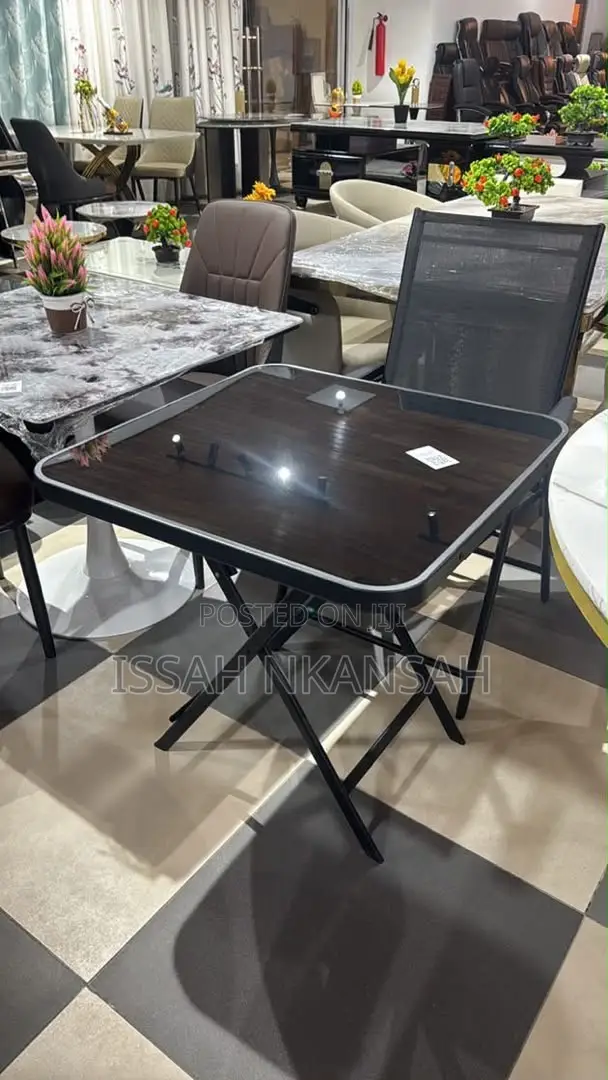 Retangular Black Folding Table and Chair