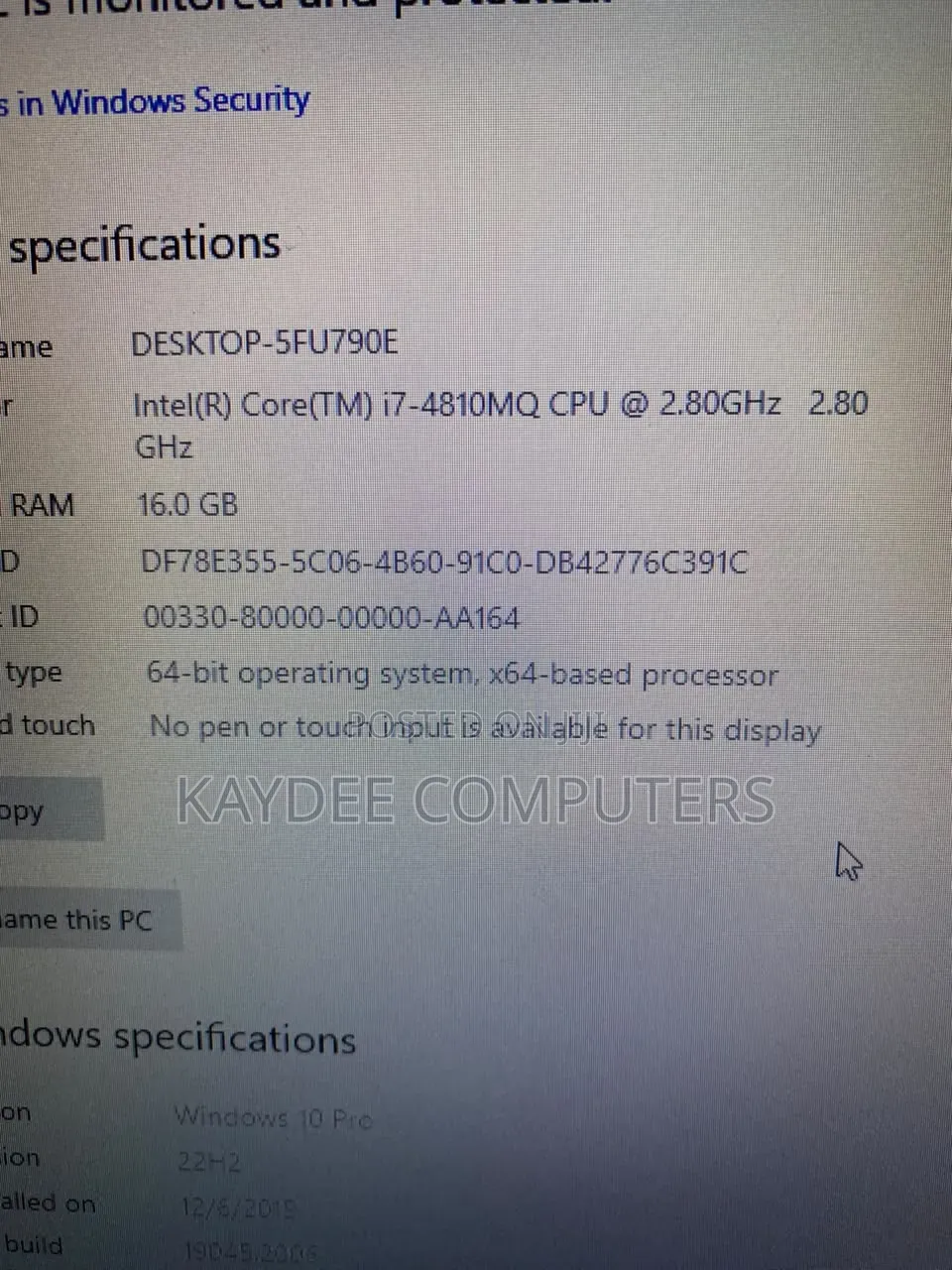 Laptop Dell Precision M6800 16GB Intel Core i7 SSD 256GB