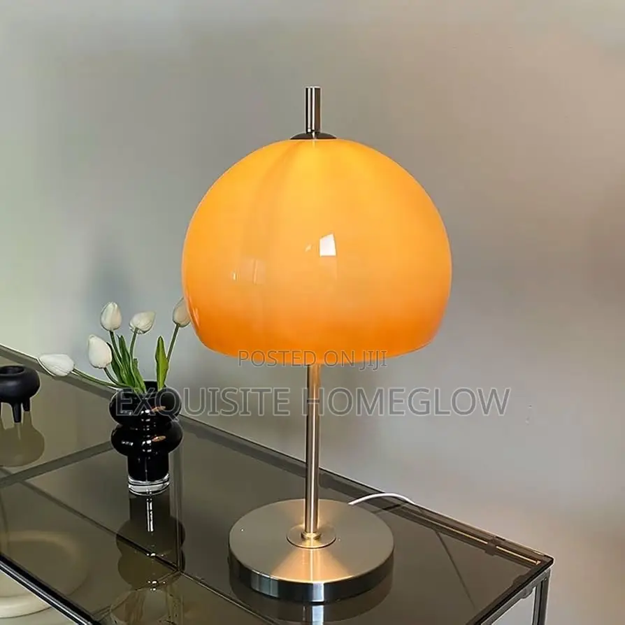 Vintage Glass Mushroom Table Lamp