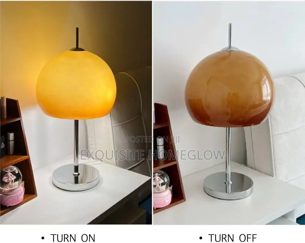 Vintage Glass Mushroom Table Lamp