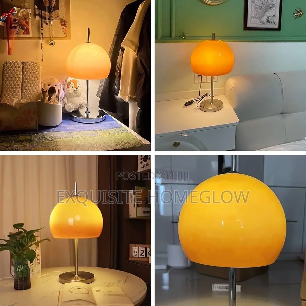 Vintage Glass Mushroom Table Lamp