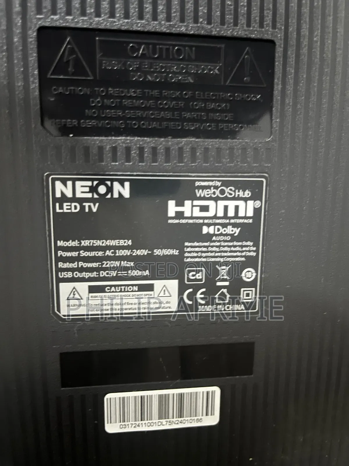 Uk Neon 75 Inch TV (New LG Product)