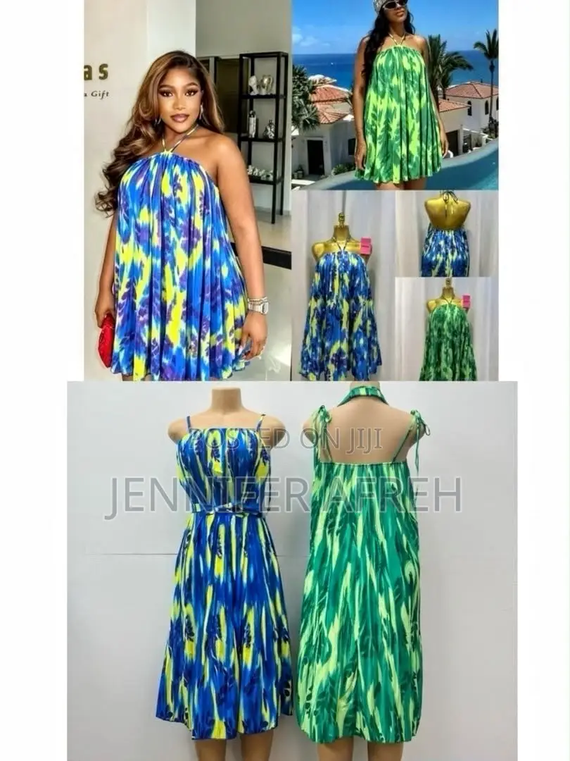 Pleated Halter Sundress