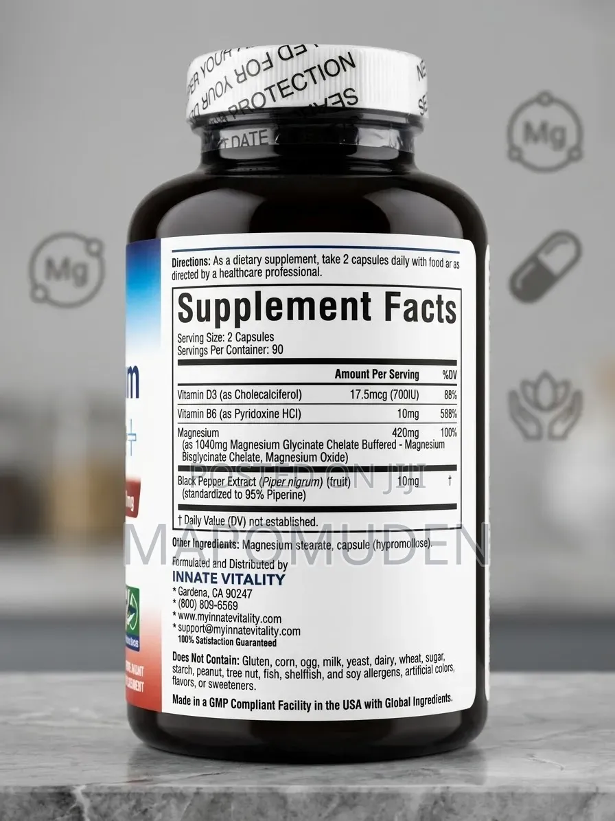 Magnesium Glycinate+, Vitamin D3 B6