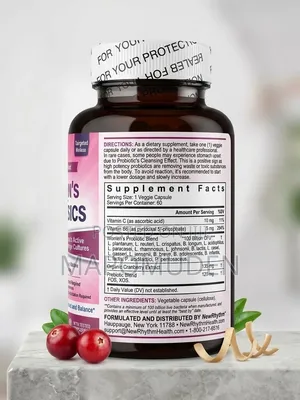 NewRhythm Women's Probiotics(100 Billion CFU) + Cranberry, Vit C B6