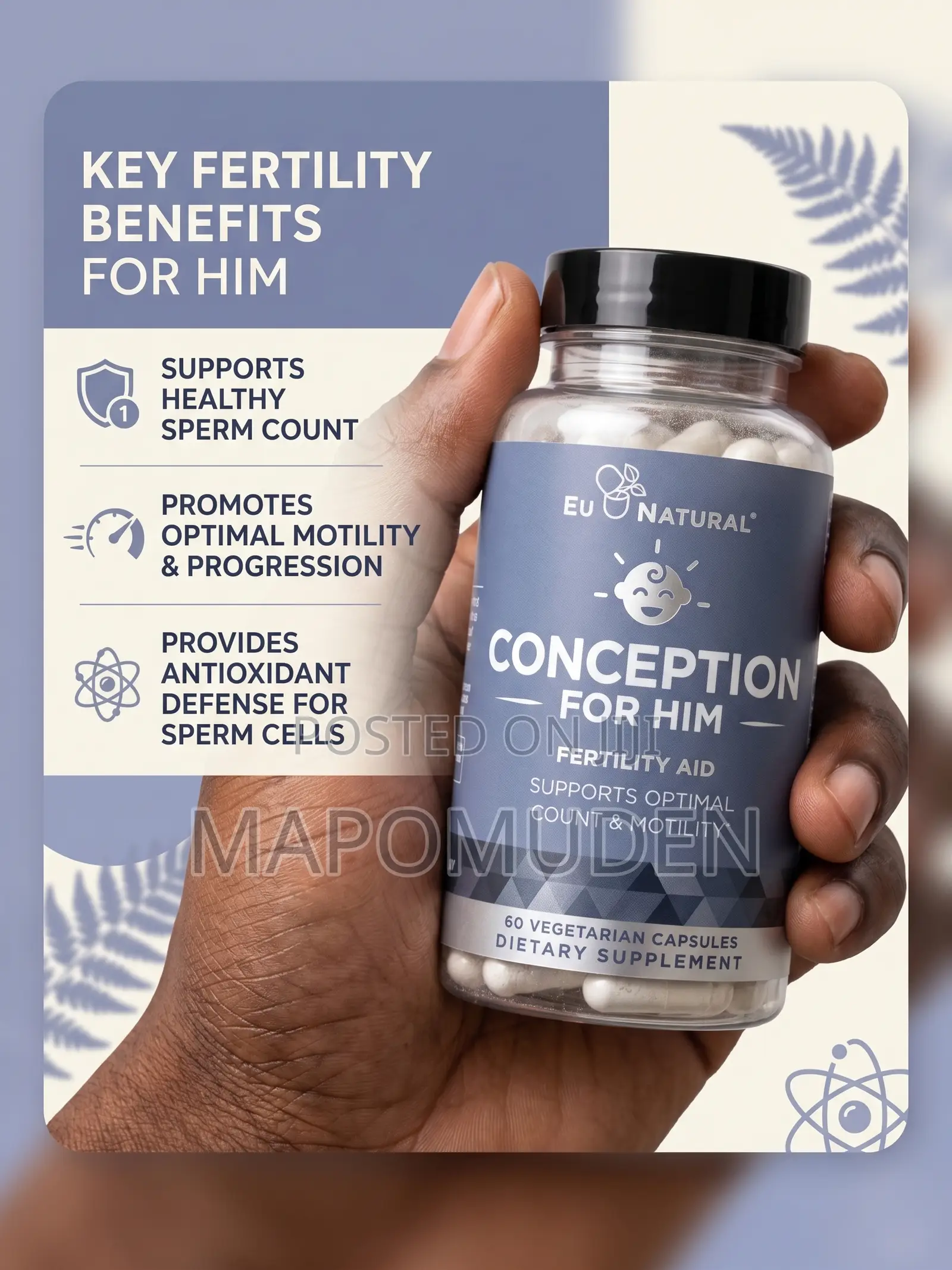 EU Natural Conception for Him (60 Caps) Male Fertility Support