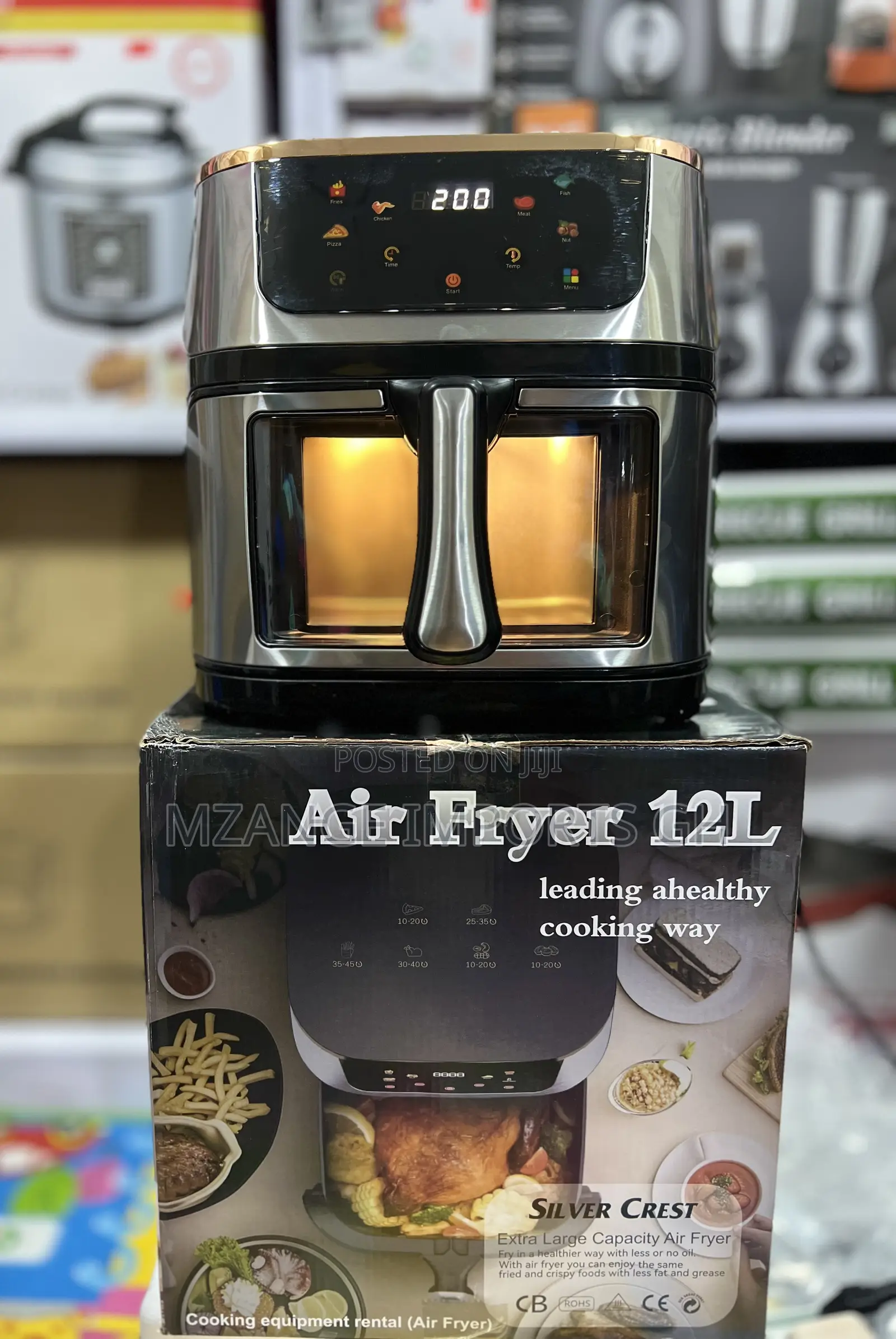 12l Large Capacity Stainless Steel Air Fryer With Touch Screen