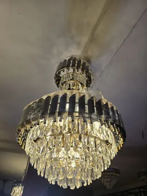 Black and Gold Two Pieces Crystals Chandeliers Lights