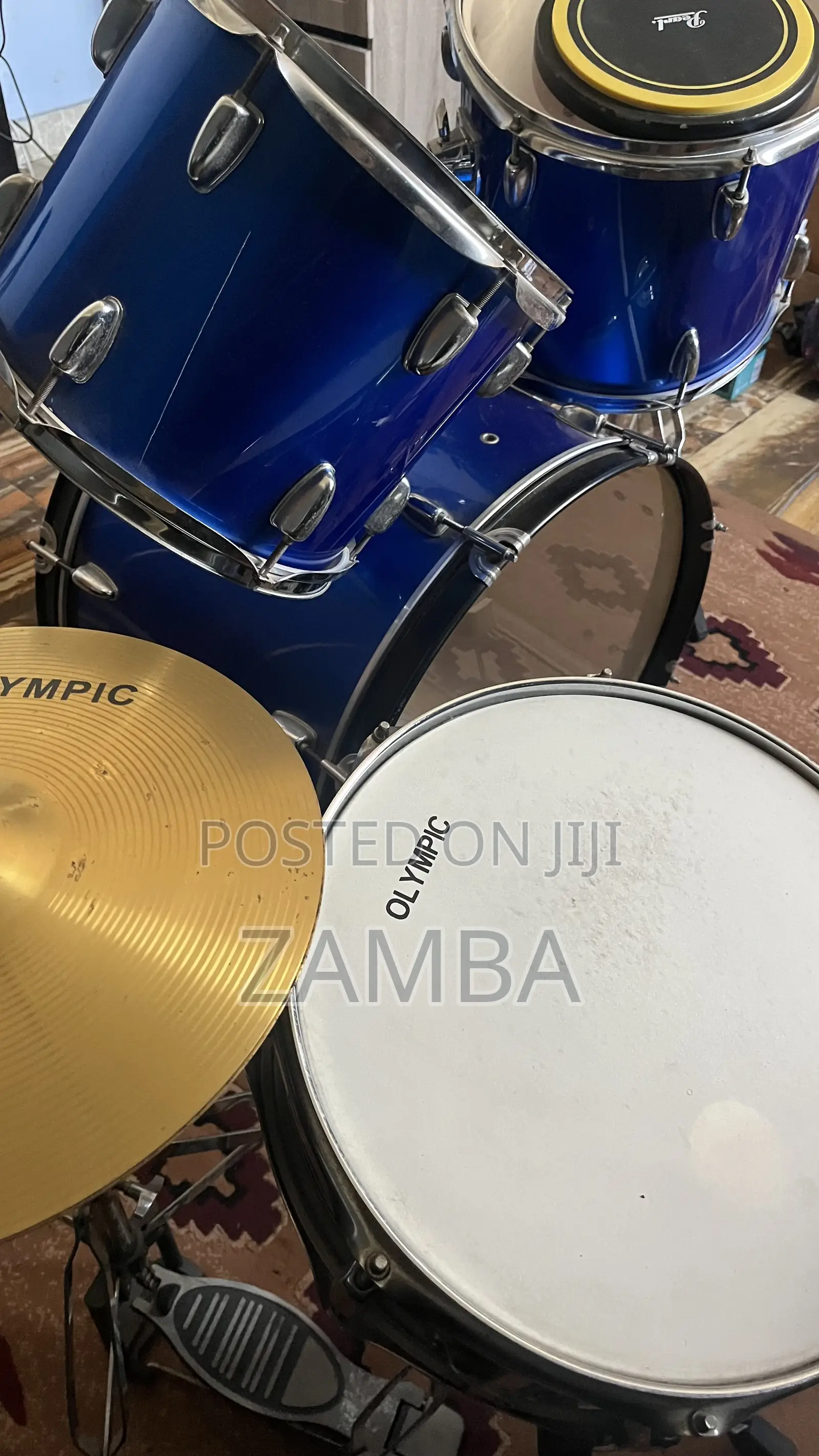 Olympic 5-Piece Drum Kit Bundle + Pearl Pad, Cymbals Sticks
