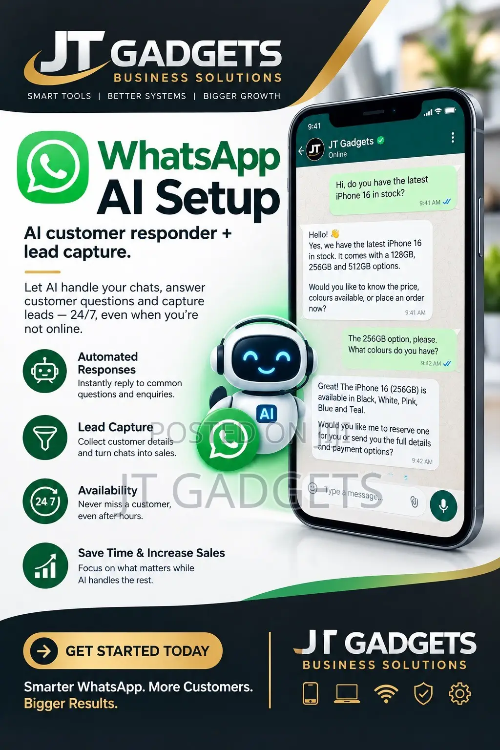 WhatsApp AI Customer Responder | Lead Capture Business Automation