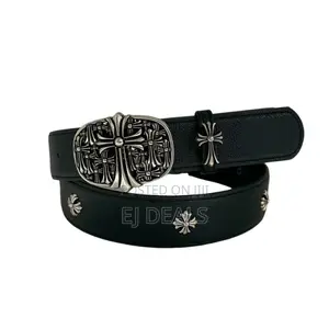Chrome Hearts Belt Black With Multiple Crosses