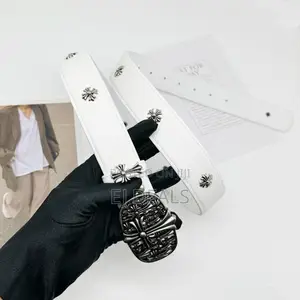 Chrome Hearts Cemetery Cross Belt White