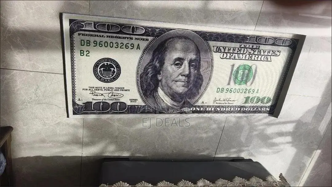 Hundred Dollar Bill Rug Money Design Runner Rug