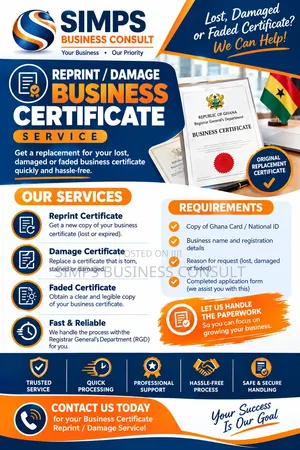 Reprint of Lost/Damaged Business Certificate