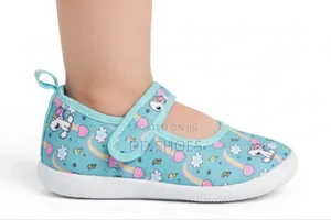 Blue Unicorn Print Baby Girls Mary Jane With Velcro Strap